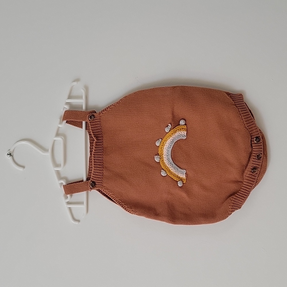 Brown Knitted Rainbow Romper, 18/24M